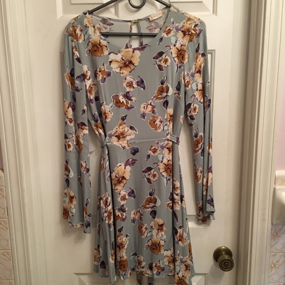light blue floral dress